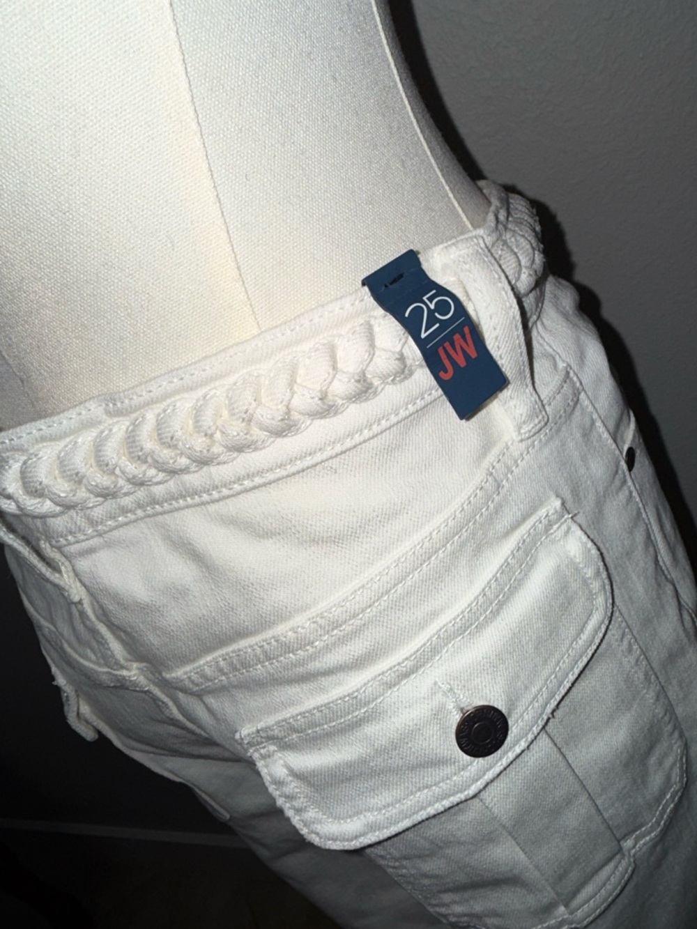 Johnny Was NWT Braided Wide Leg Jeans Sz 25 White - Picture 4 of 6